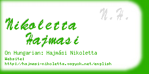 nikoletta hajmasi business card