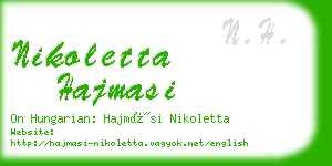 nikoletta hajmasi business card